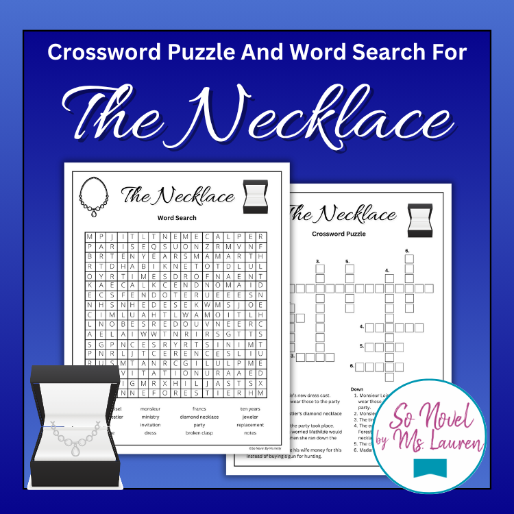 The Necklace by Guy de Maupassant Crossword Puzzle and Word Search | Made By Teachers The Necklace by Guy de Maupassant Crossword Puzzle and Word Search | Made By Teachers
