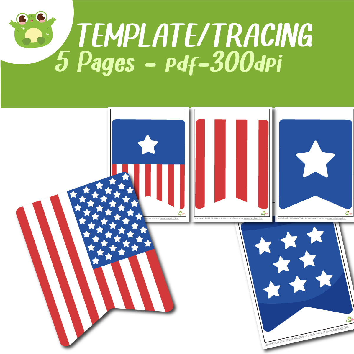 4th of July Decoration Bulletin Board Printable – 5 Pages | Patriotic Classroom Decor | Digital Down