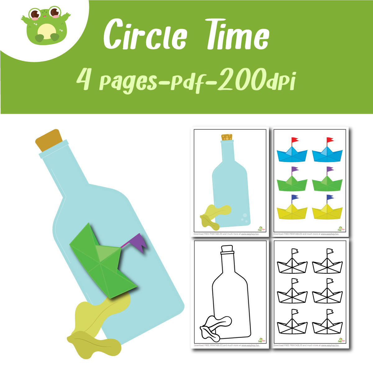 Ship in a Bottle | Printable Circle Time Craft Activity | 4-Page Creative Ocean Project for Kids