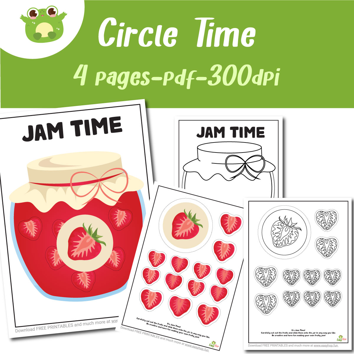 Strawberry Jam Craft Activity | Cut and Paste Fruit Fun | Printable Creative Project for Kids