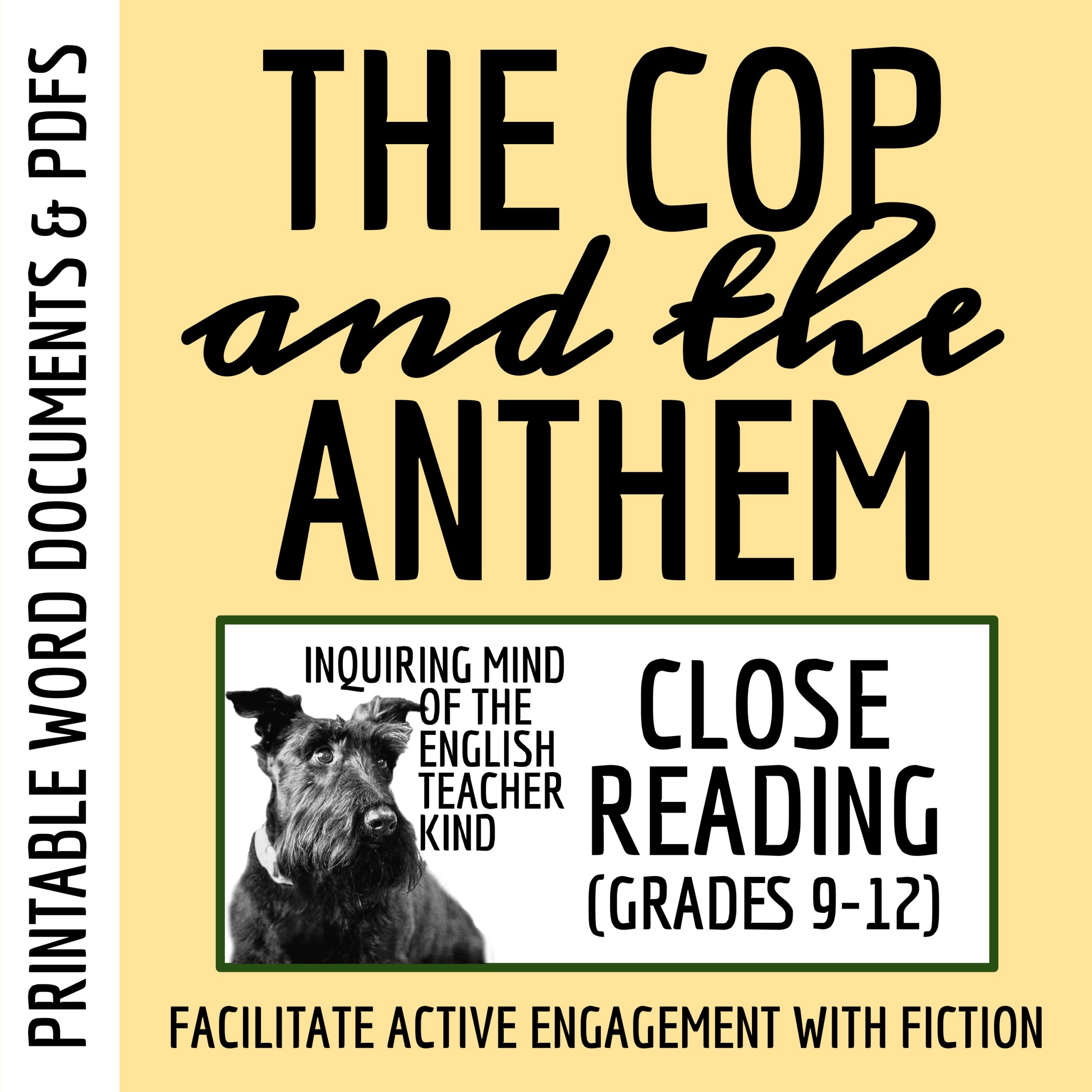 "The Cop and the Anthem" by O. Henry Close Reading Analysis Worksheet