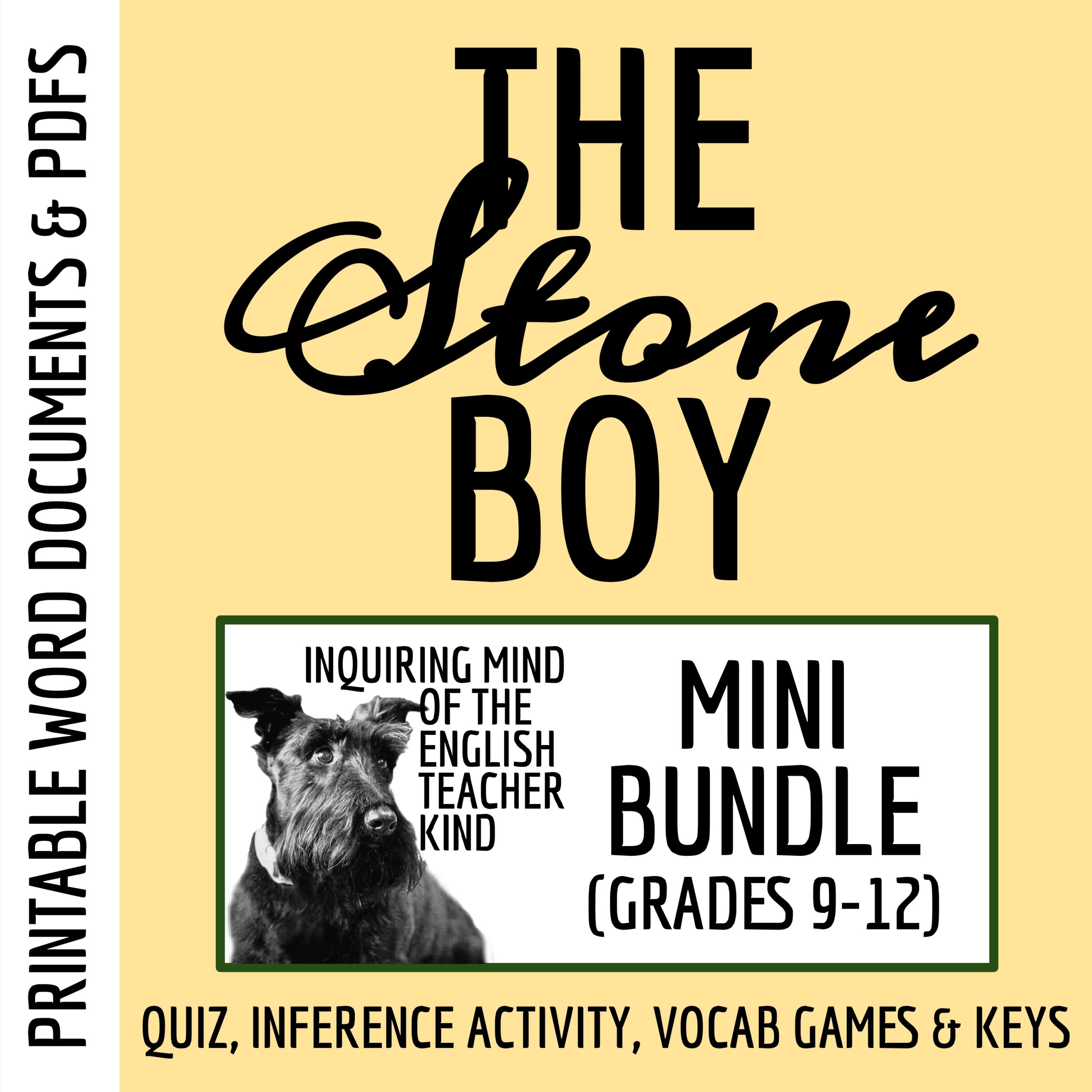 "The Stone Boy" by Gina Berriault Quiz, Analysis Worksheet, and Vocabulary Games (Bundle)