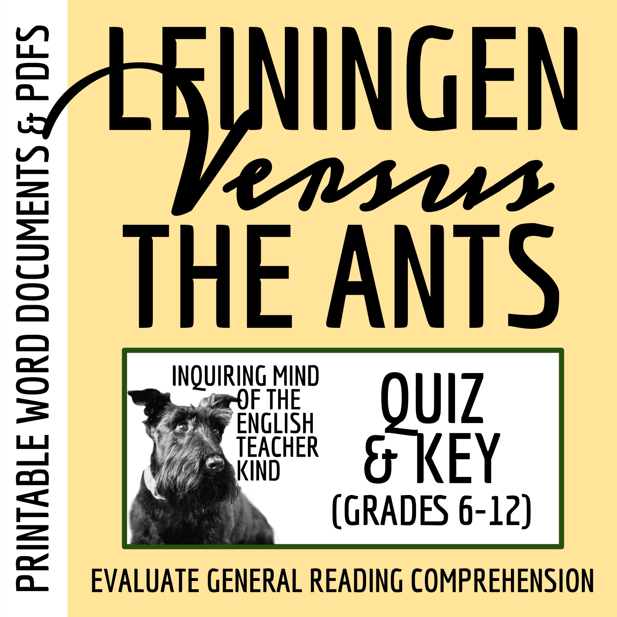 "Leiningen Versus the Ants" by Carl Stephenson Quiz and Answer Key (High School Short Story)
