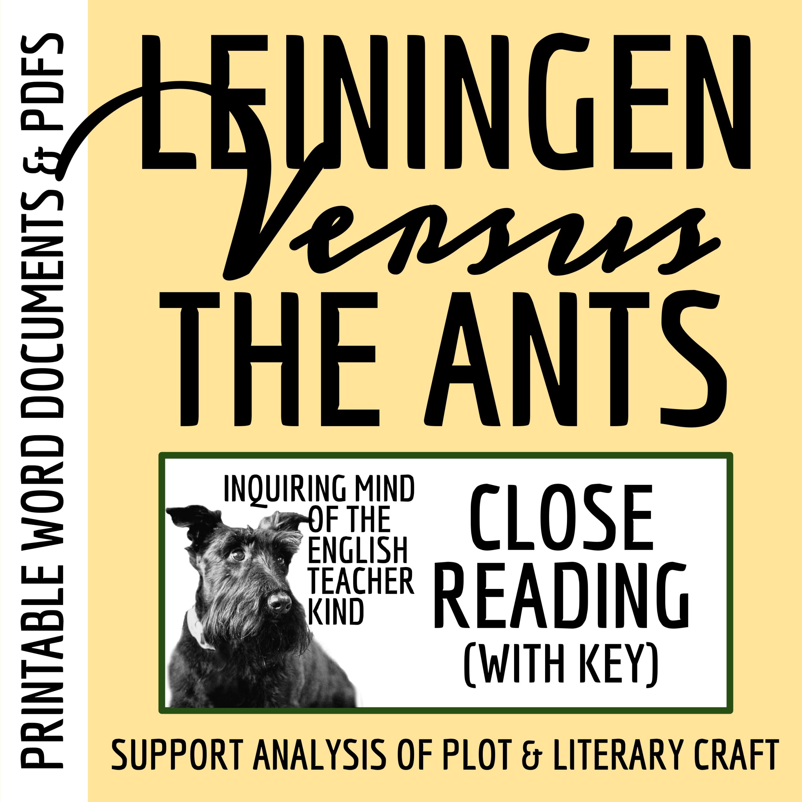 "Leiningen Versus the Ants" Close Reading Analysis Worksheet (High School Short Story)