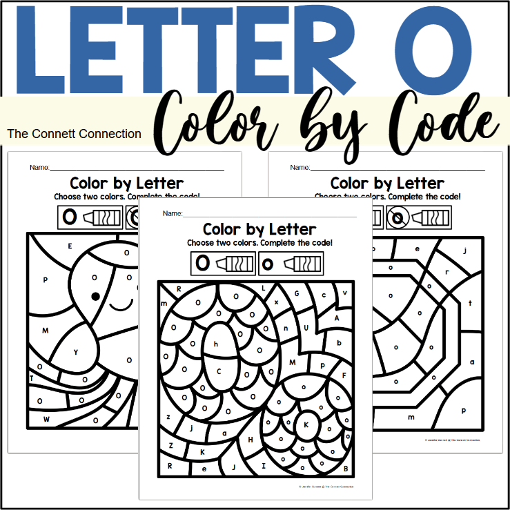 Letter O Alphabet Color by Code Worksheets