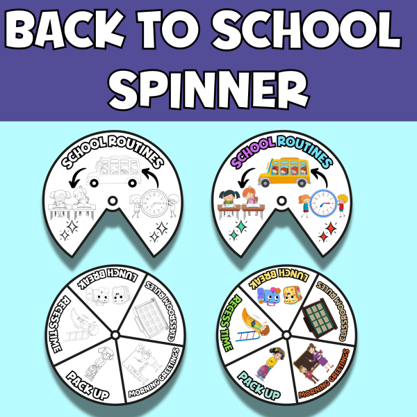 Back to school Spinner Wheel-Back to school Coloring Craft | Made By ...