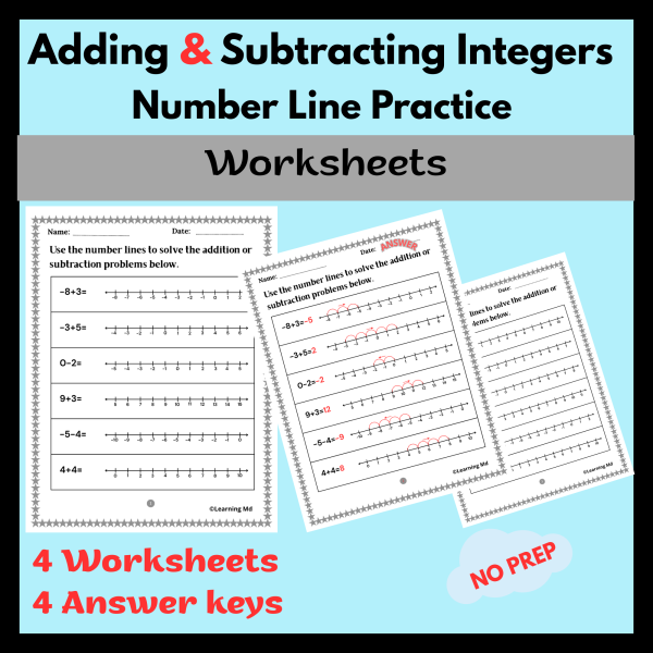 Adding & Subtracting Integers: Number Line Practice | Made By Teachers