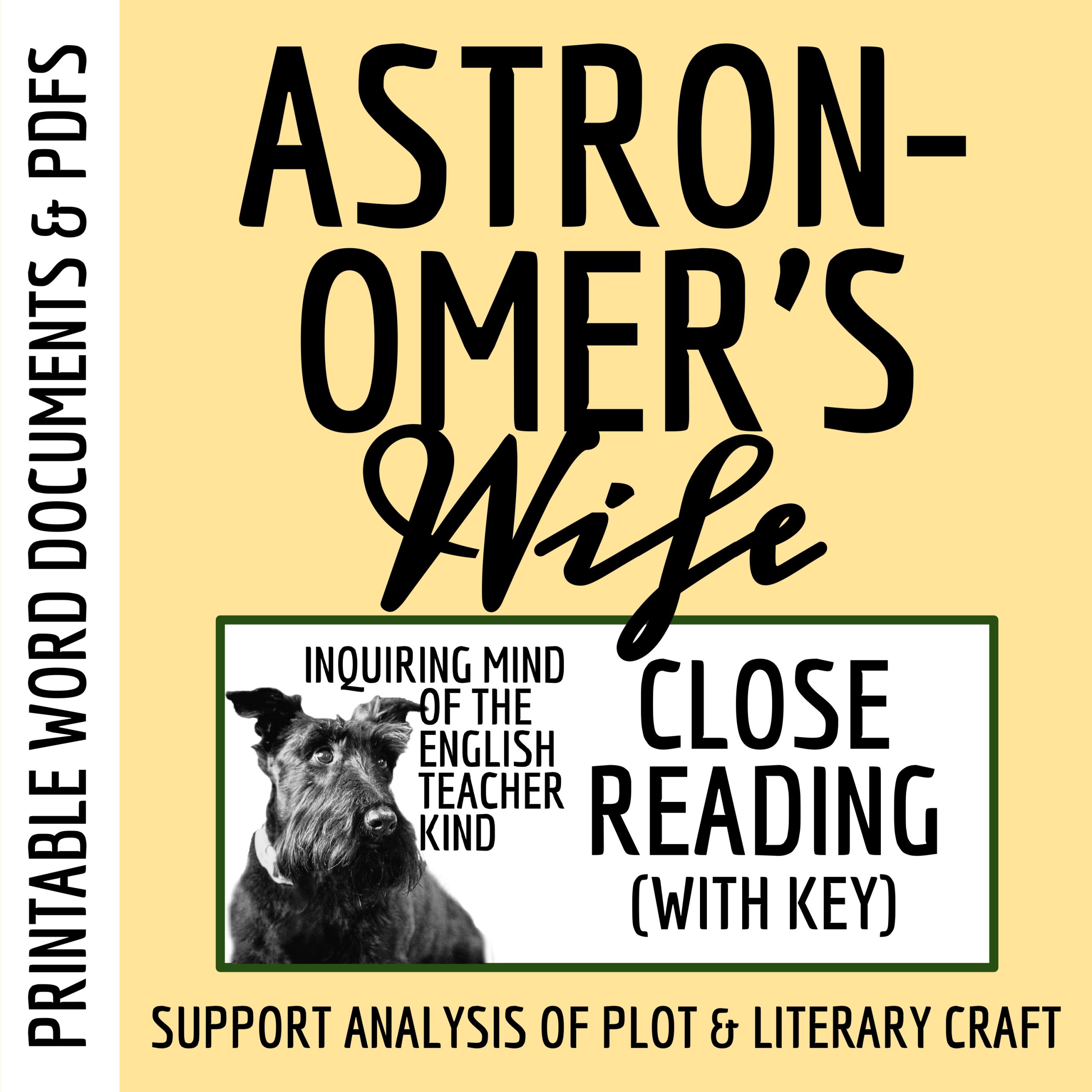 "Astronomer's Wife" by Kay Boyle Close Reading Analysis Worksheet (Short Story)
