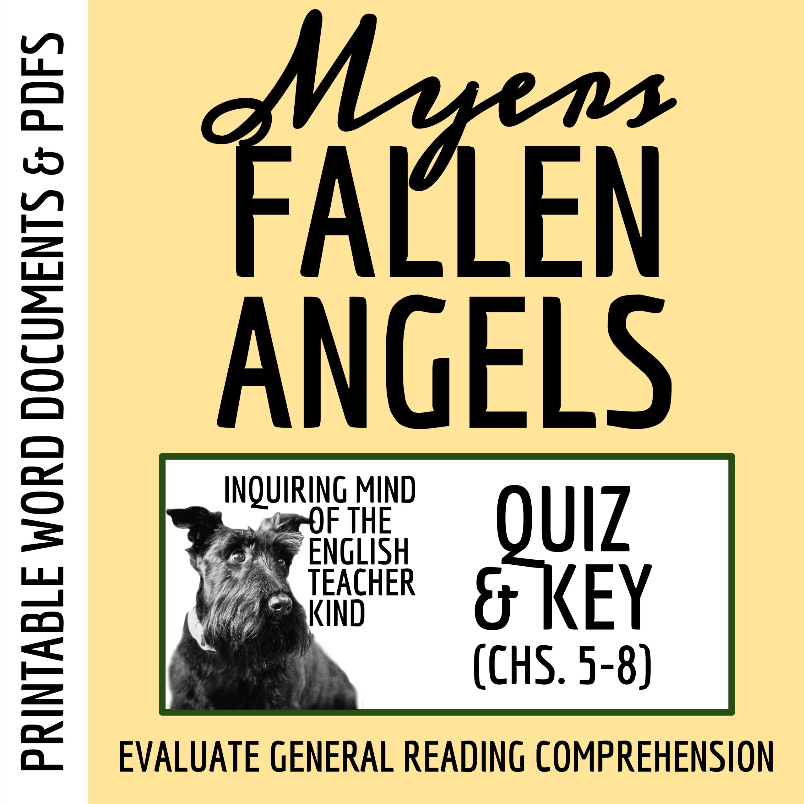 Fallen Angels by Walter Dean Myers Chapters 5, 6, 7, and 8 Quiz and Answer Key