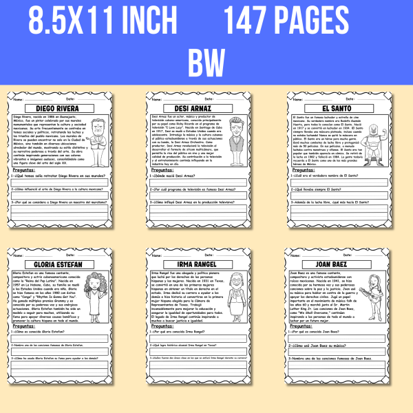 Spanish Hispanic Heritage Month Reading Comprehension Passages and ...
