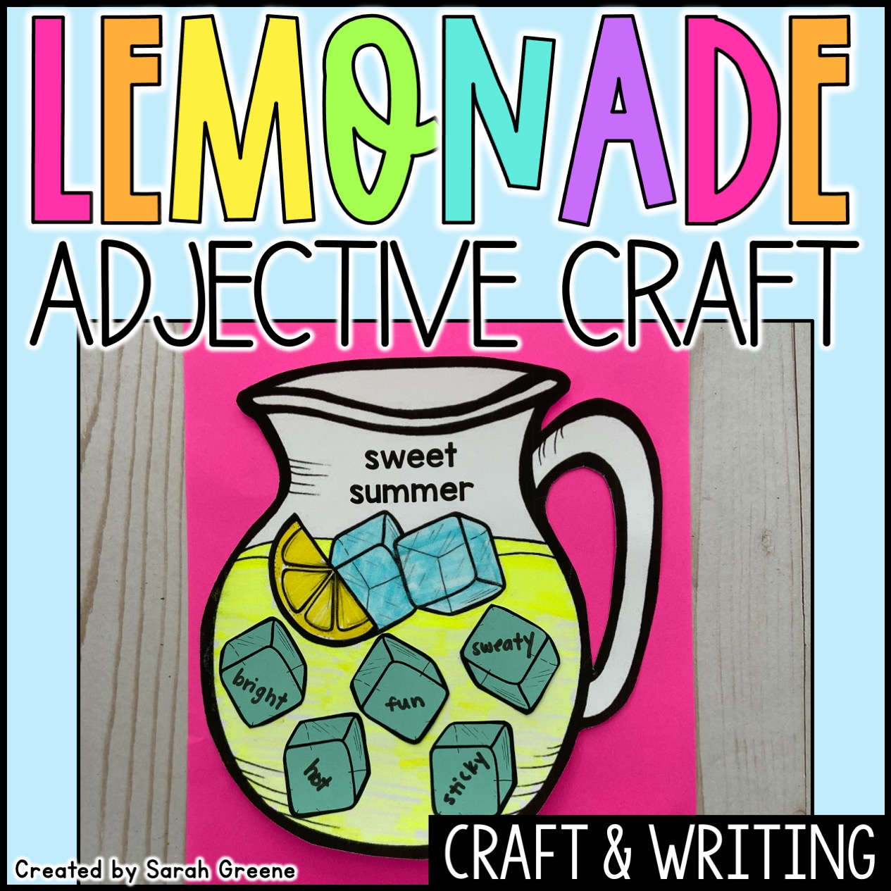Summer Lemonade Adjective Craft and Writing