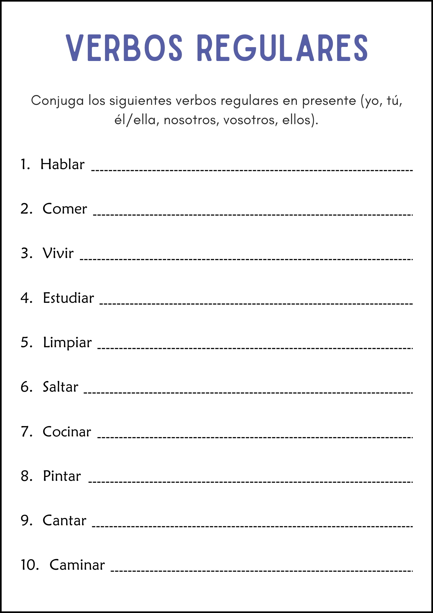 Regular and Irregular Verbs Grammar Worksheets in Spanish - Made By ...