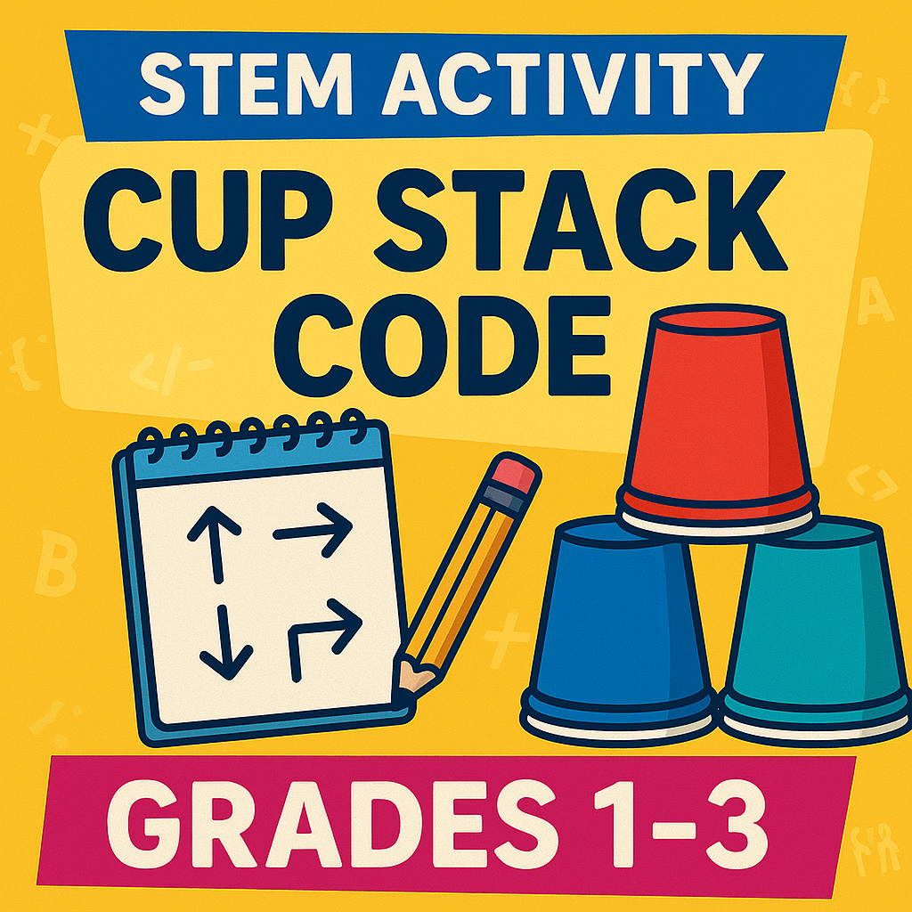 Cup Stack Code | STEM Sequencing & Coding Game for Grades 1-3