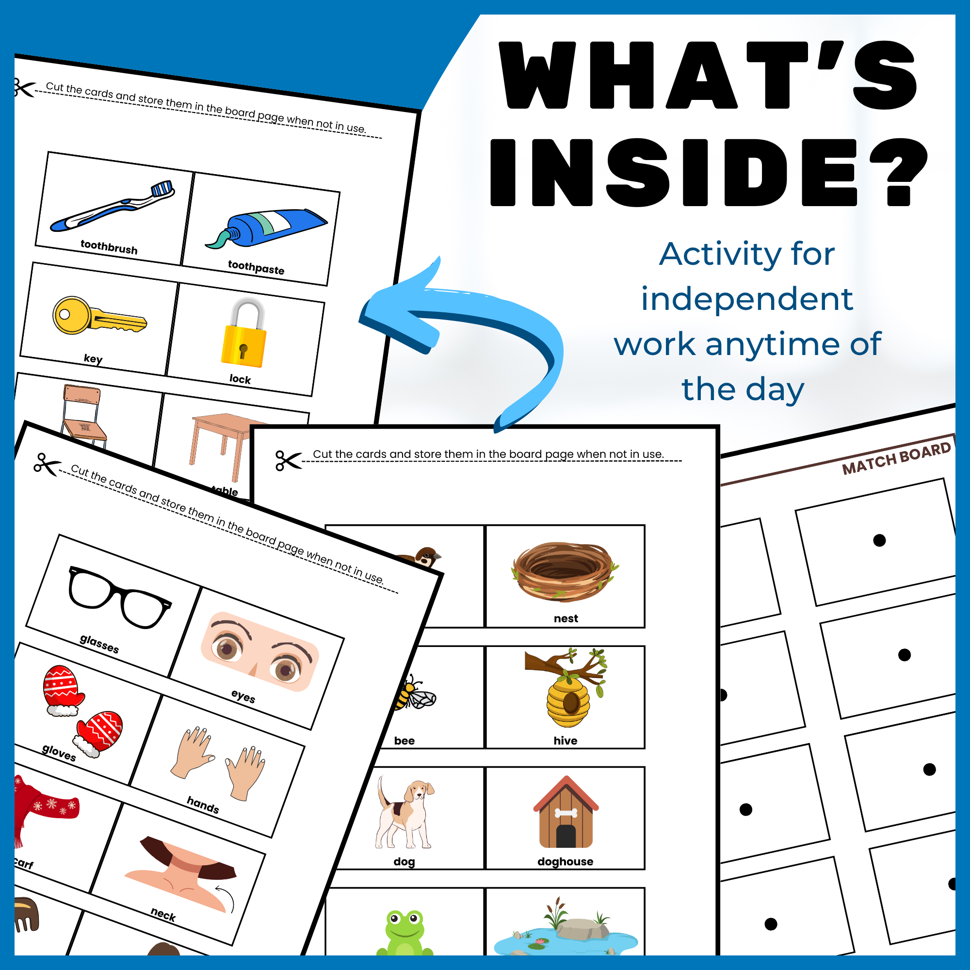 Associated Items Matching Things that Go Together 32 Sets of Associated Pairs Worksheet ...