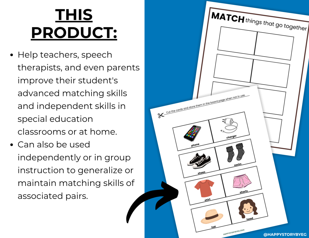 Associated Items Matching Things that Go Together 32 Sets of Associated Pairs Worksheet ...