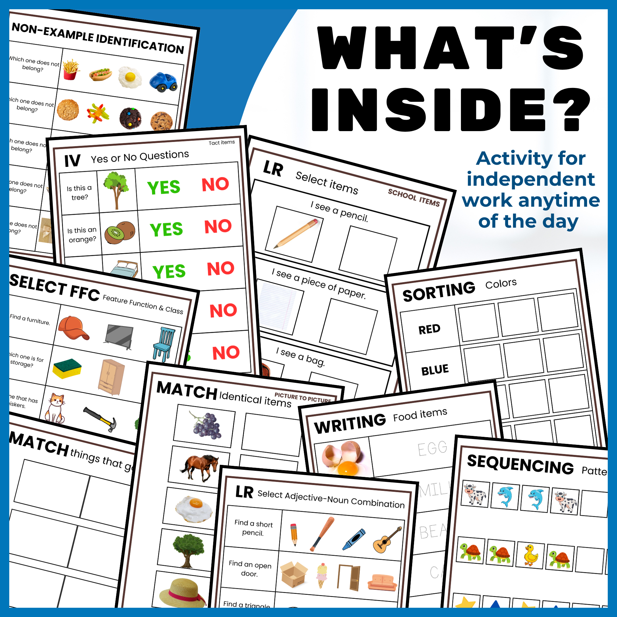 BUNDLE ABA Verbal Behavior Printable Worksheet Book for Special ...