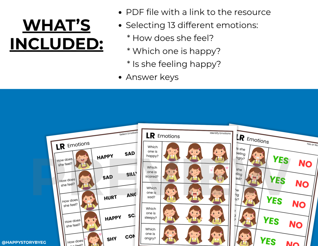 Identifying Feelings and Emotions Worksheets Activities for Social ...