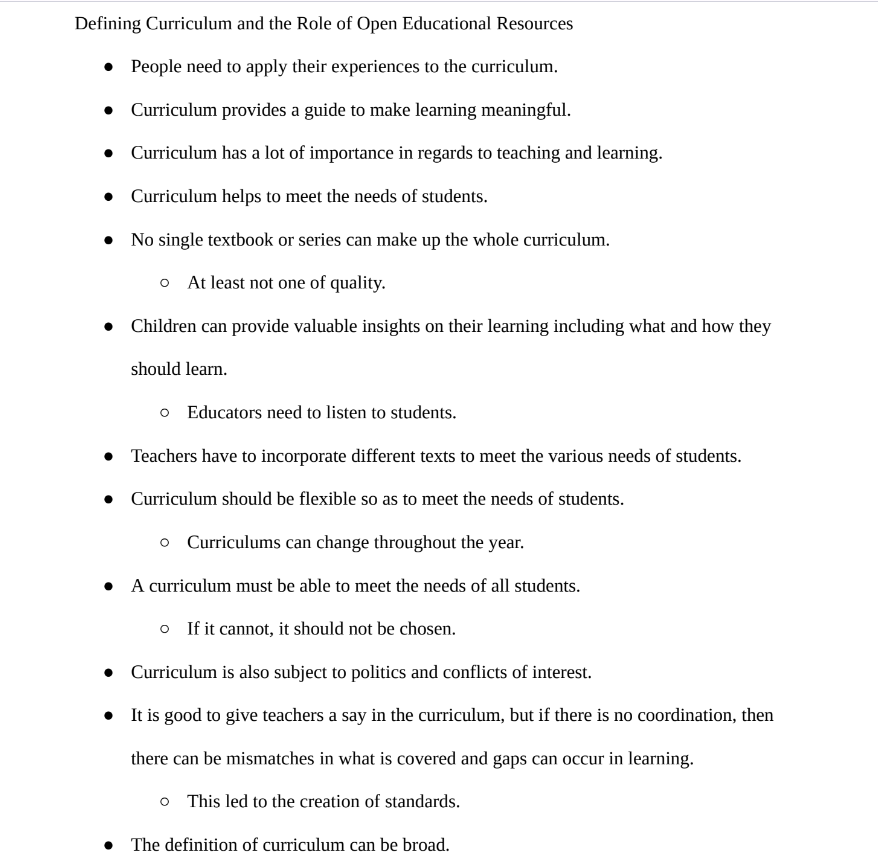 Curriculum Essentials: A Journey Notes