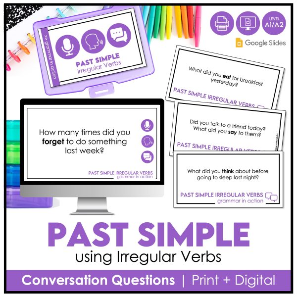 Past Simple Conversation Cards – Irregular Verbs | ESL Grammar ...