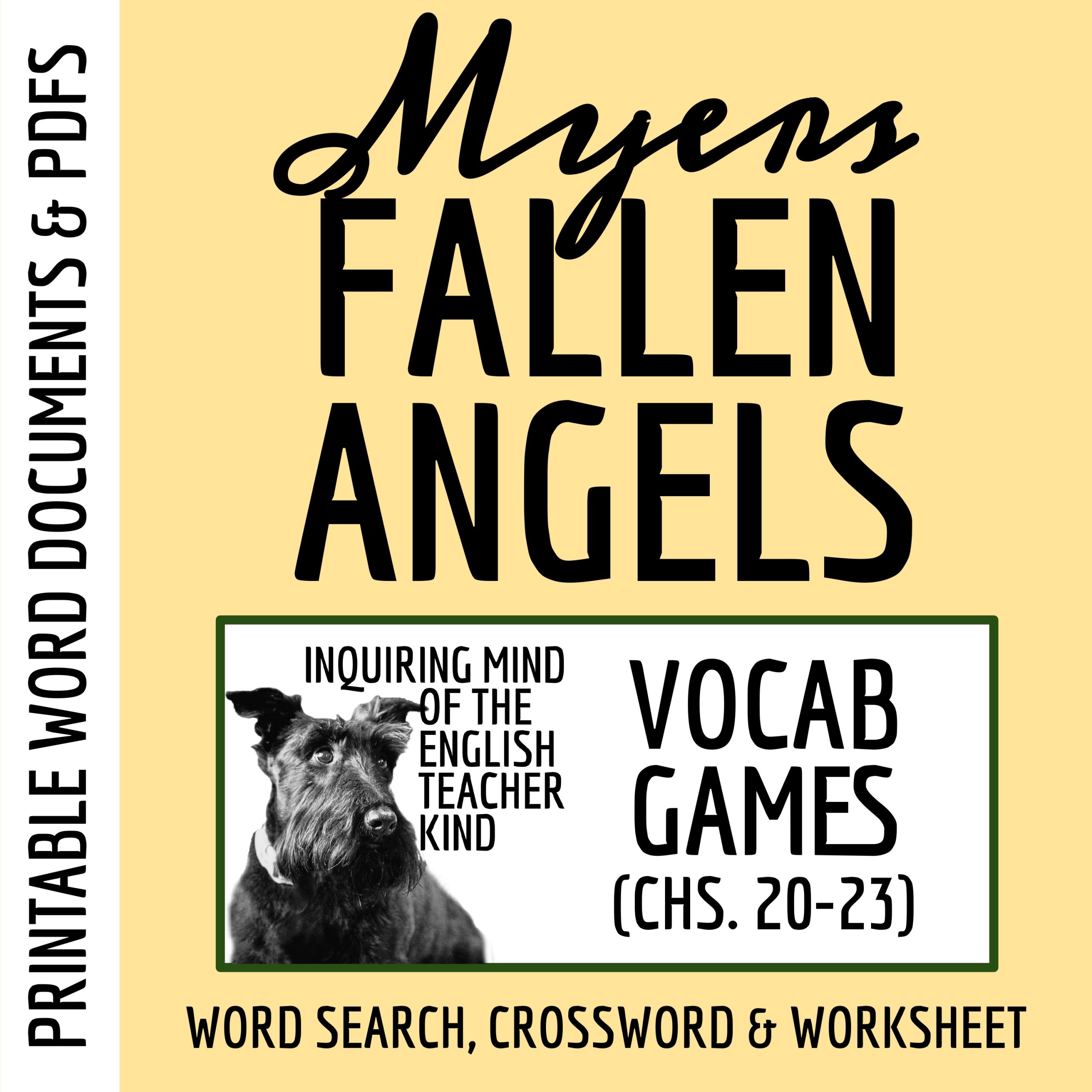 Fallen Angels by Walter Dean Myers Chapters 20, 21, 22, and 23 Vocabulary Activities