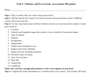 Climates and Ecosystems Assessment