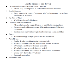 Coastal Processes and Terrain Notes