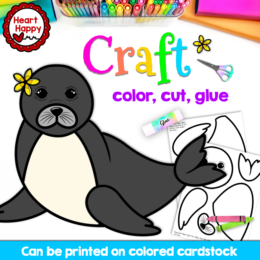 Hawaiian Monk Seal Craft | Ocean Animals | Hawaii State Symbols