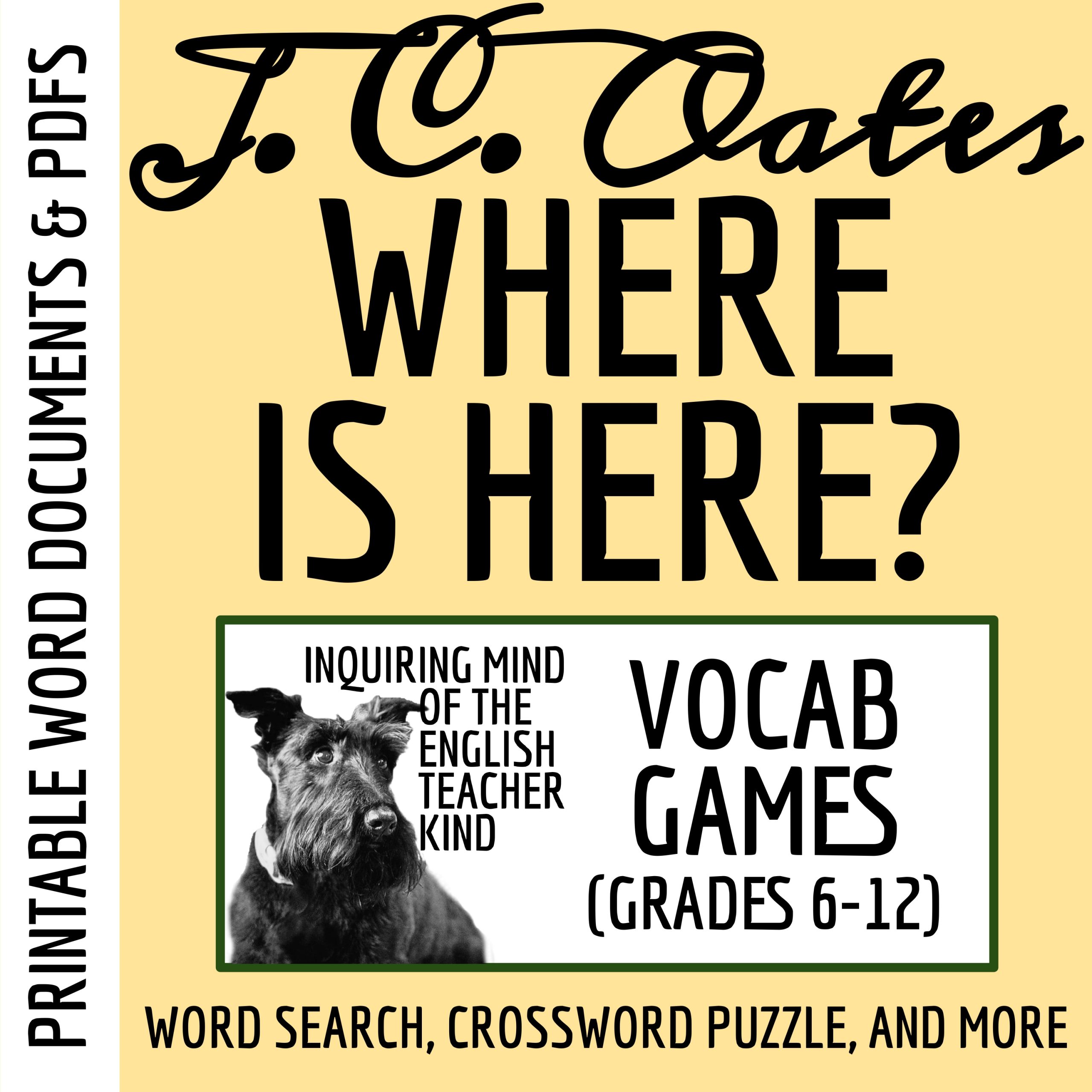 "Where Is Here?" by Joyce Carol Oates Vocabulary Enrichment Activities