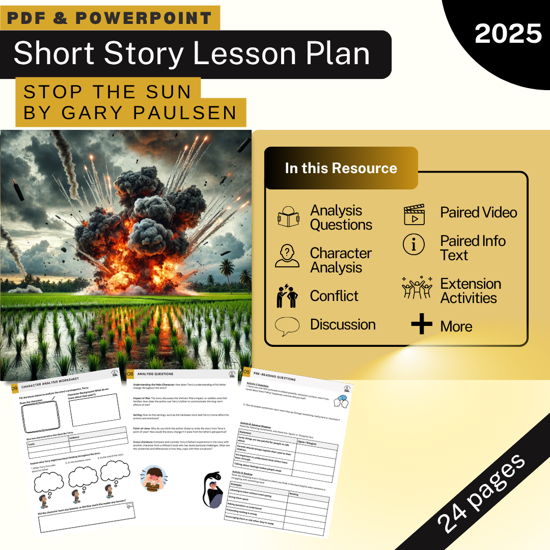 Stop the Sun by Gary Paulsen - 1 Week Teaching Unit