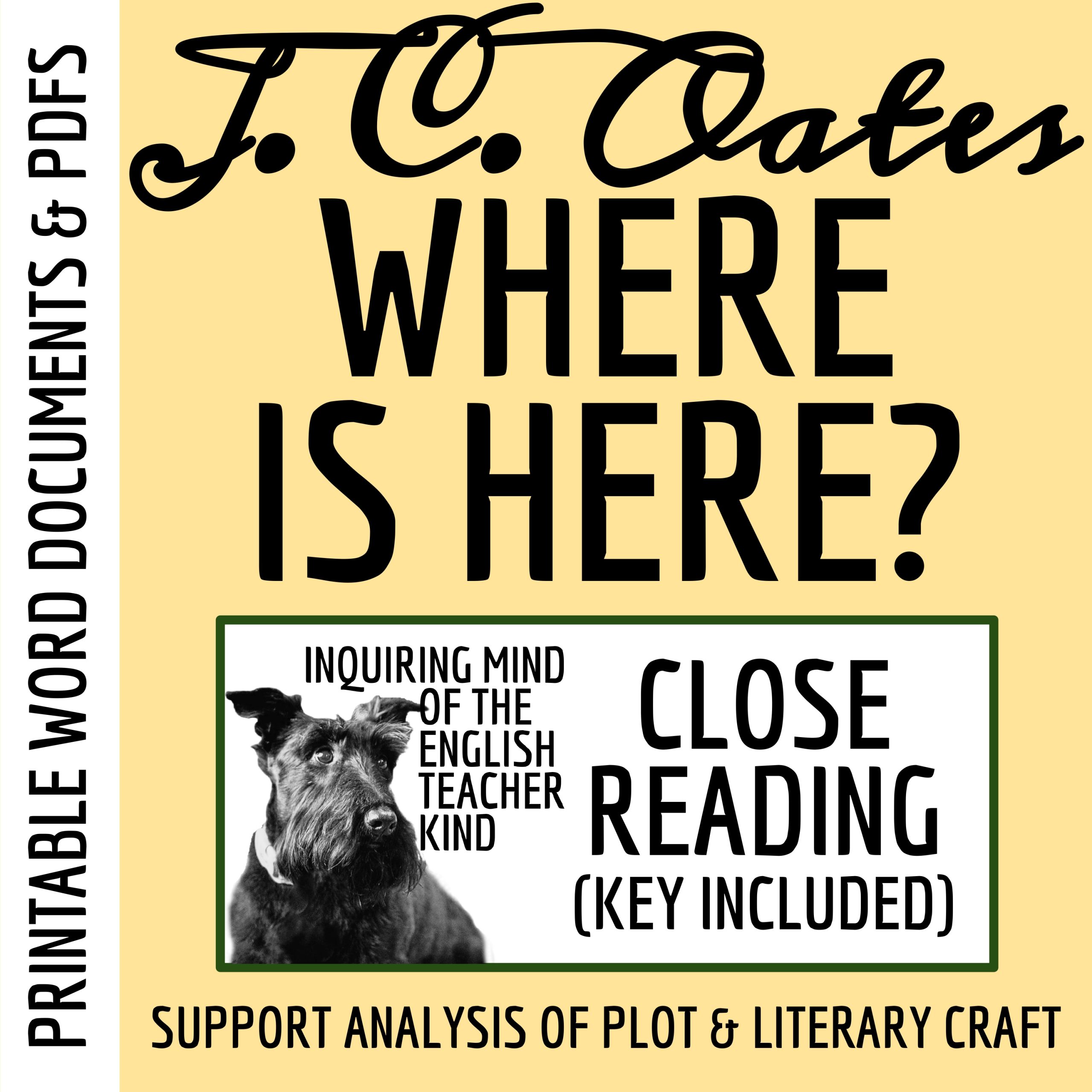 "Where Is Here?" by Joyce Carol Oates Close Reading Analysis Worksheet (Gothic Short Story)