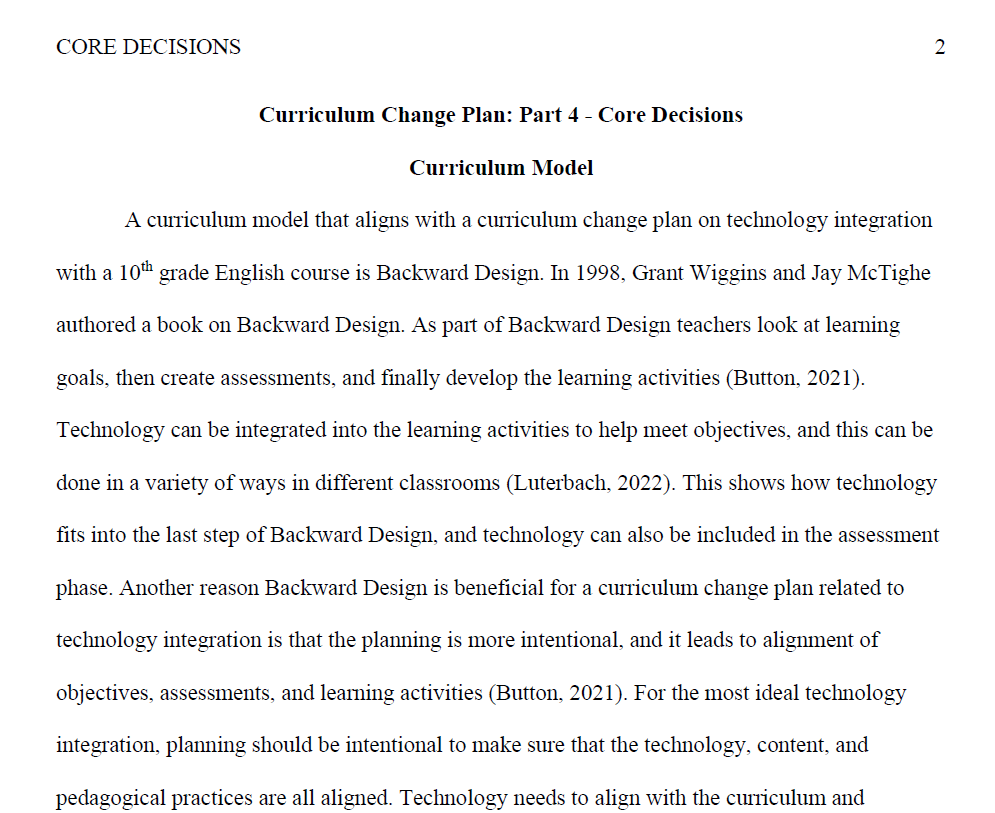 Core Decisions with Technology Integration in 10th Grade English