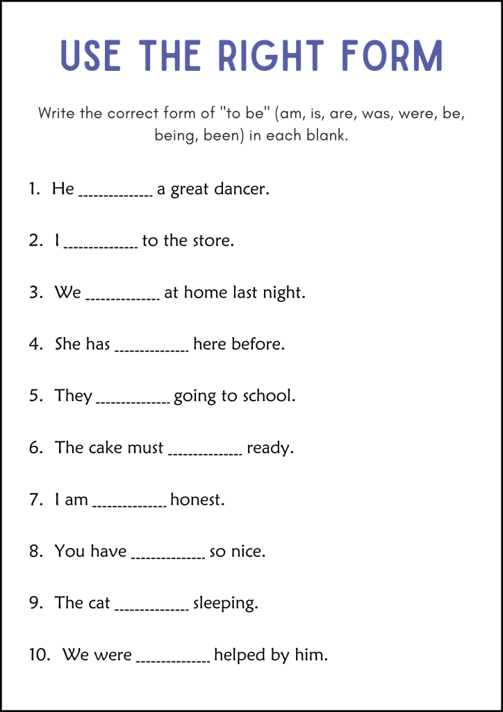Present Simple Verb to be Grammar Worksheets - Verb to be for Beginners ...