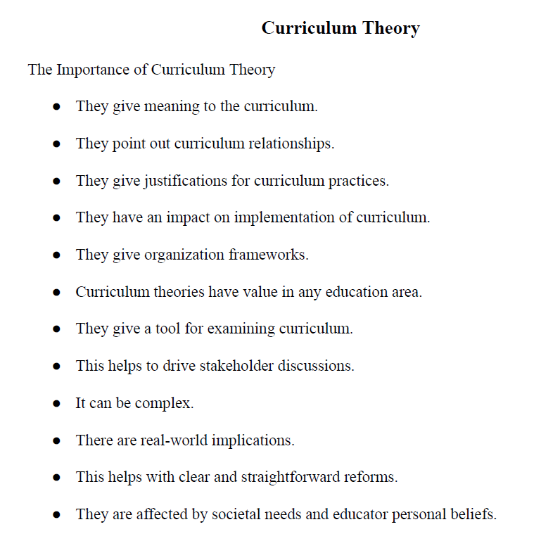 Curriculum Theory Notes