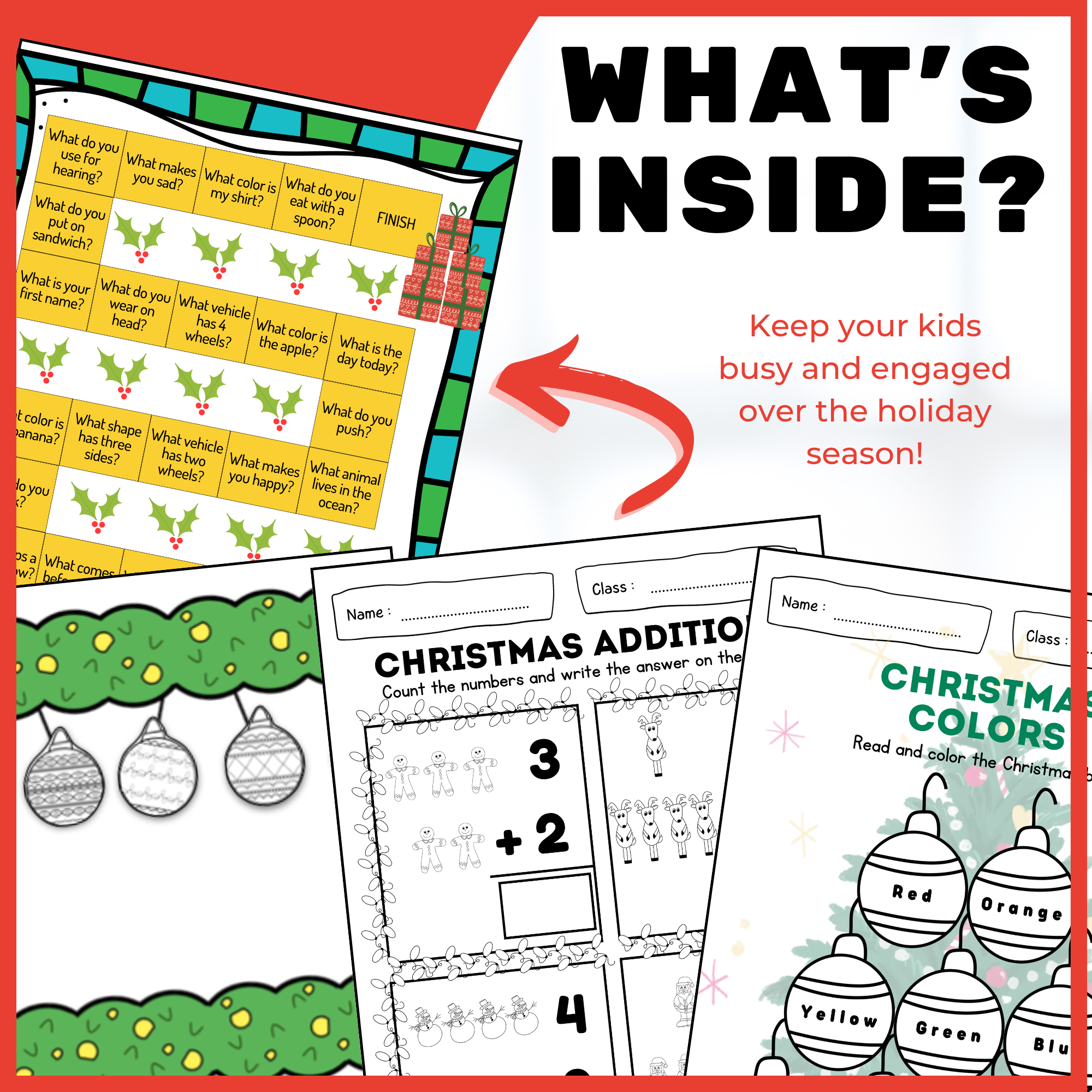 BUNDLE Christmas Activities and Christmas Worksheets for Preschool ...