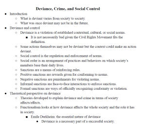 Deviance, Crime, and Social Control Notes