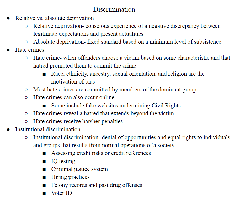 Discrimination Notes