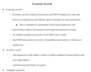 Economic Growth Notes