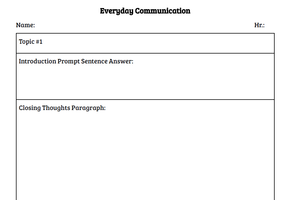 Everyday Communication Packet