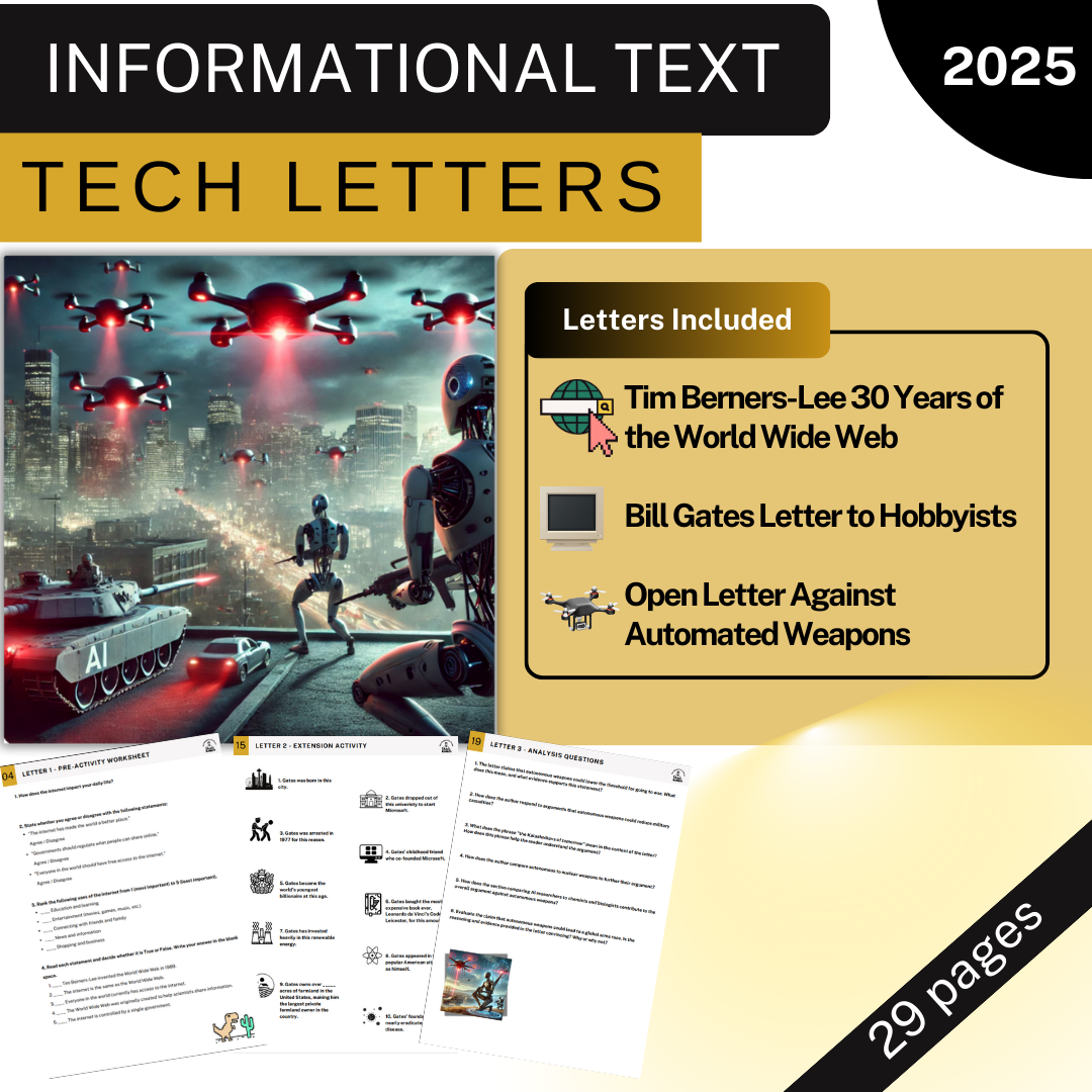 Three Real-Life Tech Letters - Engaging Informational Text Content