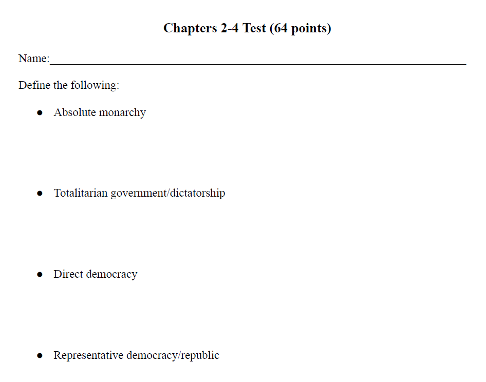 Foundations of American Government Test