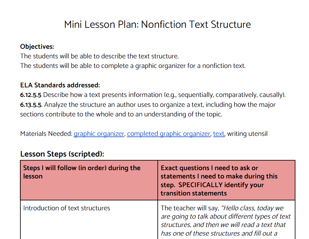 George Washington Nonfiction Reading Mini Lesson
