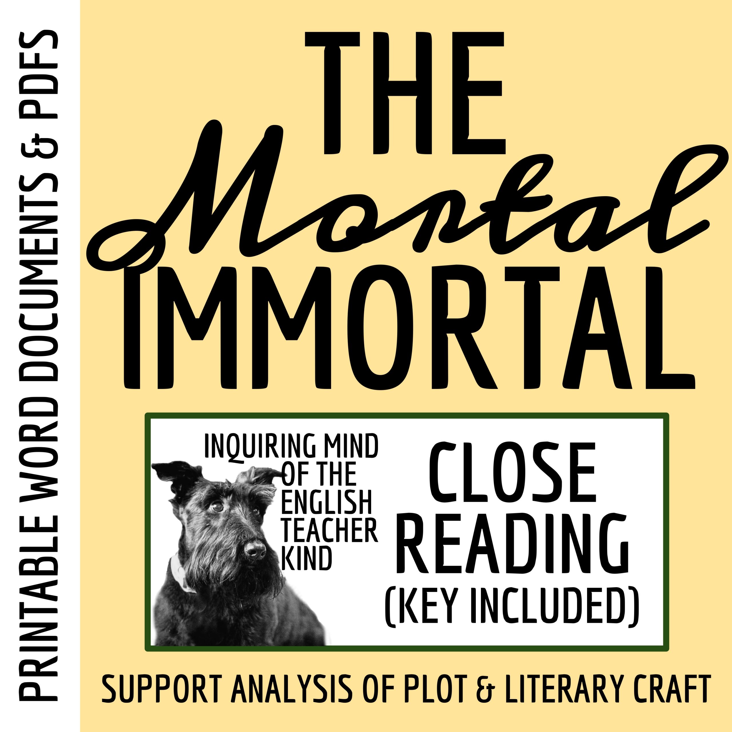 "The Mortal Immortal" by Mary Shelley Close Reading Analysis Worksheet