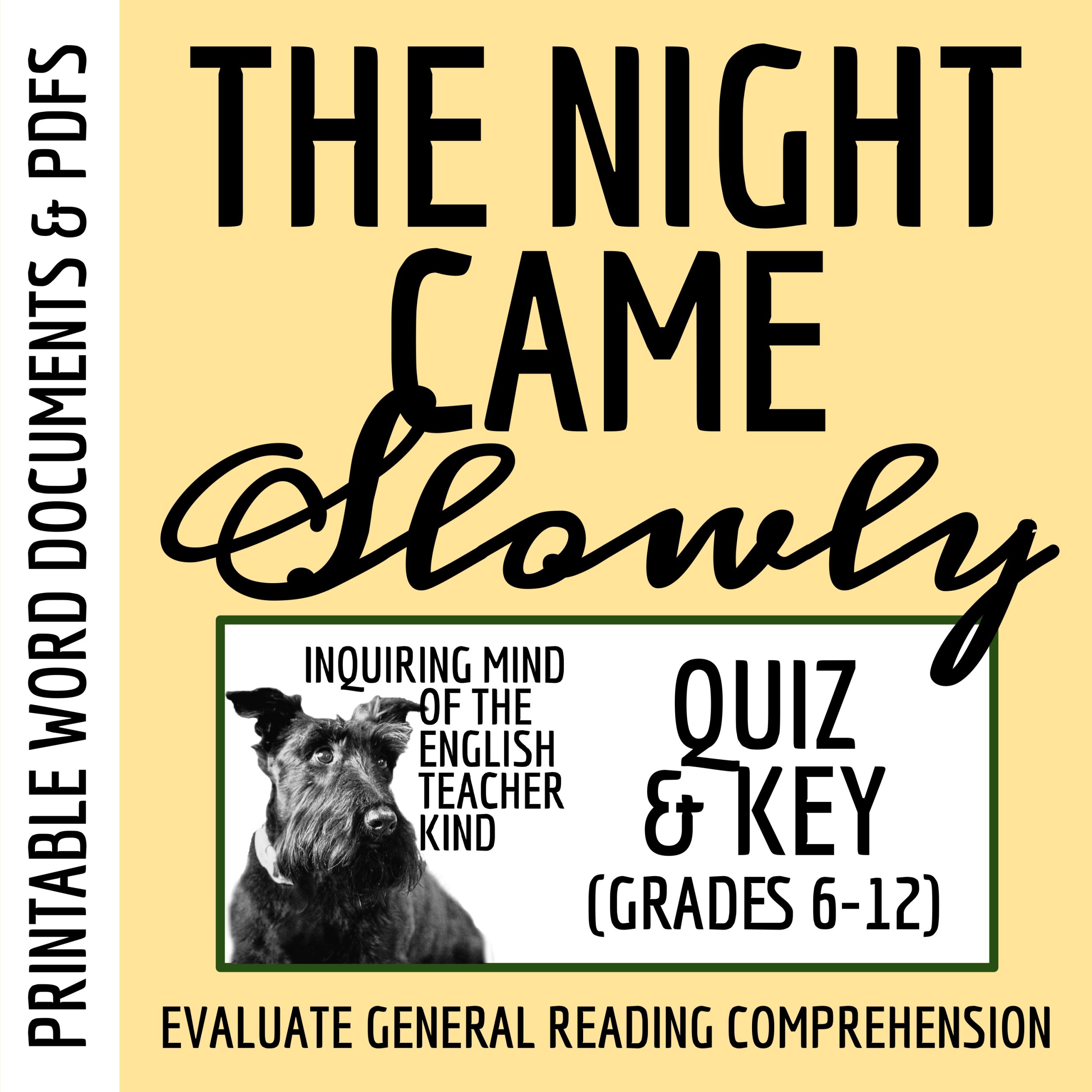 "The Night Came Slowly" by Kate Chopin Quiz and Answer Key