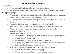Groups and Organization Notes