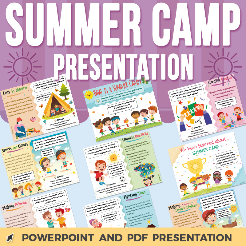 Summer Camp PowerPoint Presentation with Critical Thinking for Young Learners