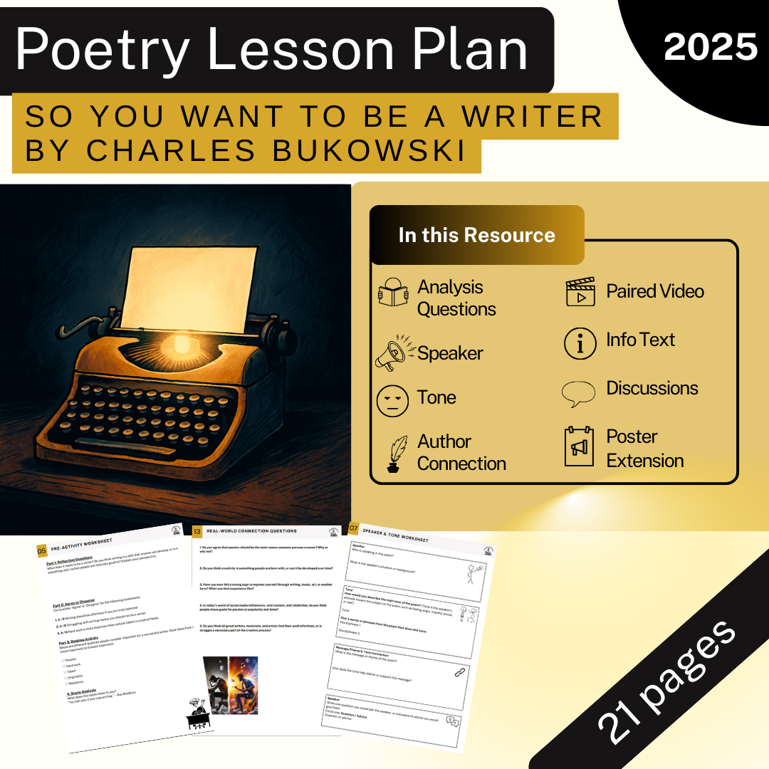 So You Want to Be a Writer Charles Bukowski Poetry Lesson Plan