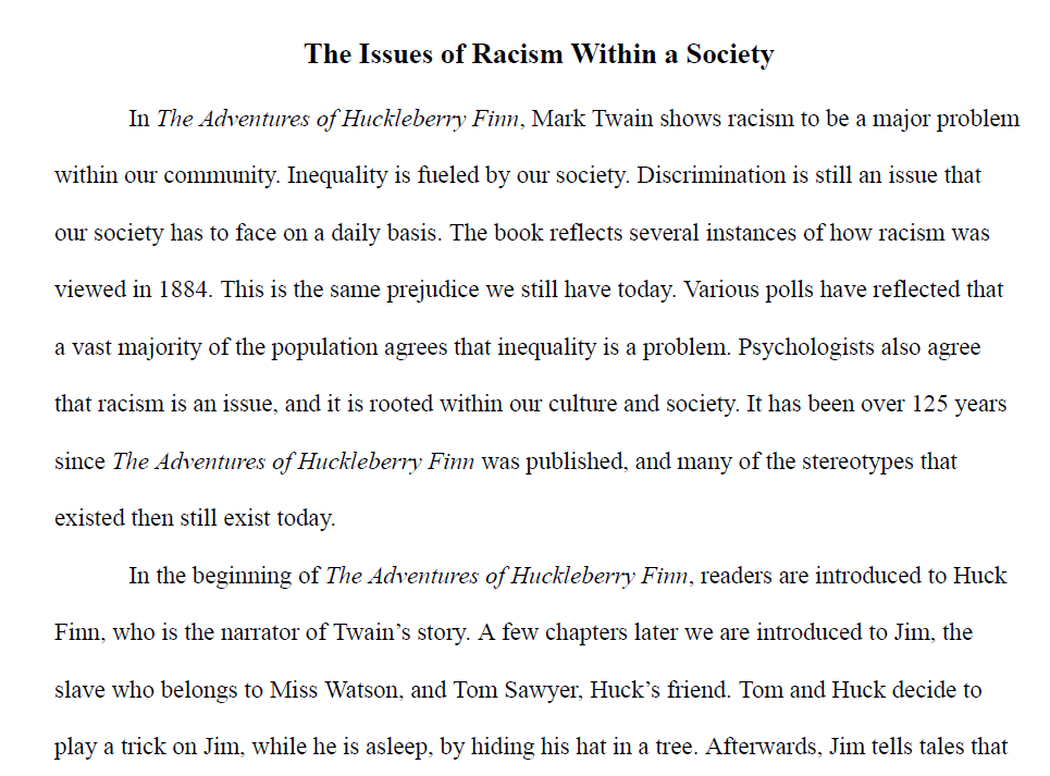 Huck Finn Paper