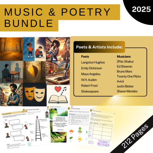 Poetry & Music Bundle - 9 Engaging Poem and Song Comparisons - No Prep ...