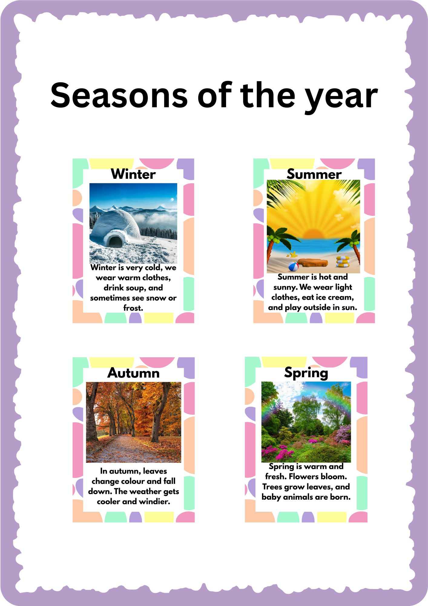 Seasons of the Year Posters (English Version)
