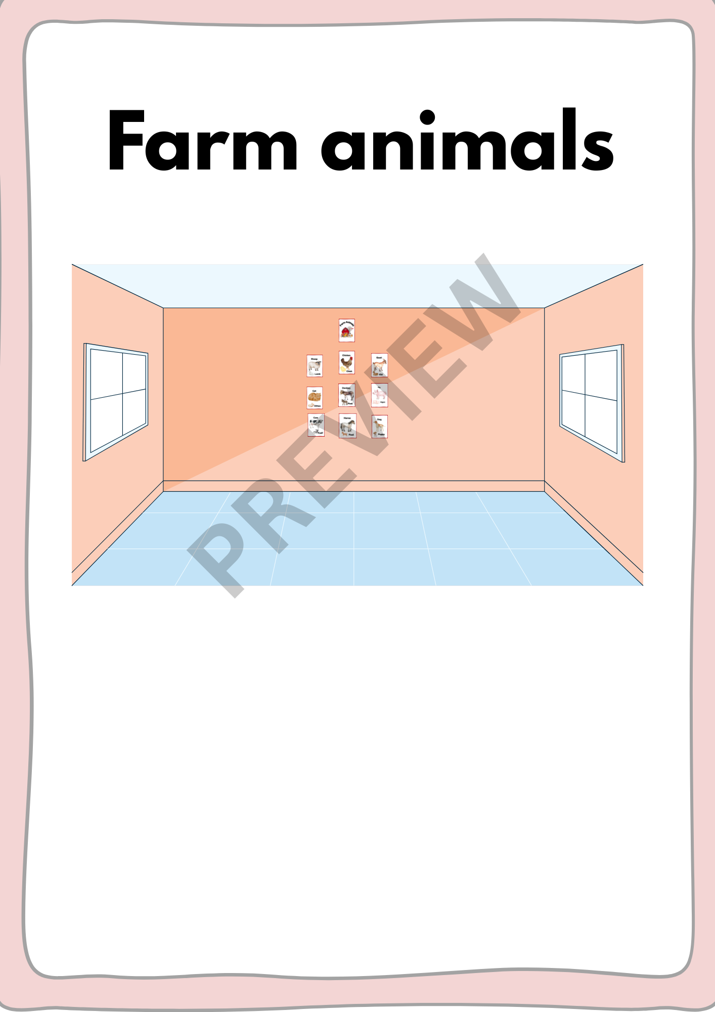 Farm Animals – 10 A4 Posters with Baby Animal Names and Real Images